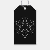 Kerstmis Sneeuwvlok Modern Minimalistisch Zwart Cadeaulabel (Achterkant)