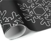 Kerstmis Sneeuwvlok Modern Minimalistisch Zwart Cadeaupapier (Rol Hoek)
