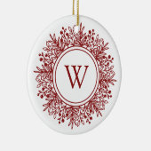 Kerstmis Sneeuwvlok Monogram Keramisch Ornament (Rechts)