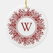 Kerstmis Sneeuwvlok Monogram Keramisch Ornament (Achterkant)