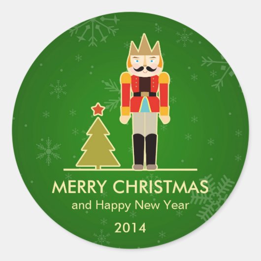 Kerstmis Sneeuwvlok - Notenkraker Vakantie Groet Ronde Sticker (Voorkant)