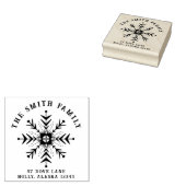 Kerstmis Sneeuwvlok Retouradres Rubberstempel (Gestempeld)