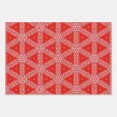 Kerstmis Sneeuwvlok Rode Luxe Patroon Damask Inpakpapier Vel (Voorkant 2)