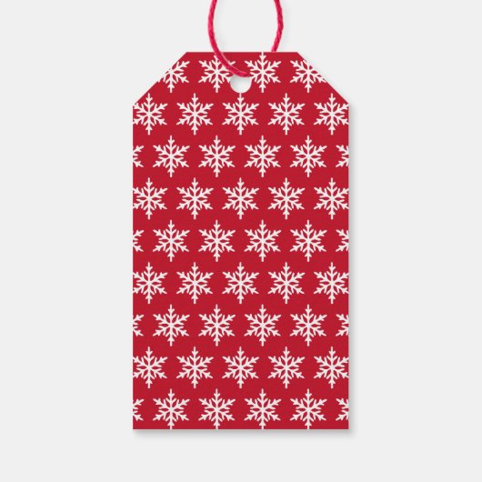 Kerstmis Sneeuwvlok Rode minimalistische feestdag Cadeaulabel (Achterkant)