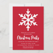 Kerstmis Sneeuwvlok Rode minimalistische feestdag Kaart (Voorkant)