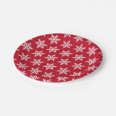 Kerstmis Sneeuwvlok Rode minimalistische feestdag Papieren Bordje (Gekanteld)