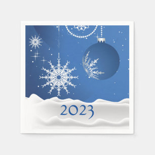 Kerstmis Sneeuwvlok Sneeuw 2023 Naam Papier toevoe Servet