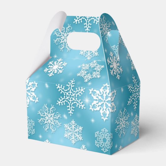 Kerstmis Sneeuwvlok Vakantie gok gunst doos Bedankdoosjes (Voorkant Zijde)