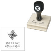 Kerstmis Sneeuwvlok Vierkant Stijl Bewaar de Datum Rubberstempel (Gestempeld)