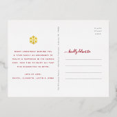 Kerstmis Sneeuwvlok Vrede Vreugde Liefde Foto Echt Folie Feestdagen Briefkaart (Achterkant)