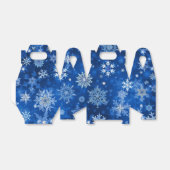 Kerstmis Sneeuwvlokken Blauw en Zilveren Favor Box Bedankdoosjes (Uitgevouwen)
