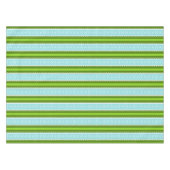 Kerstmis Sneeuwvlokken Blauw & Groen Streeppatroon Tafelkleed (Voorkant (Horizontaal))