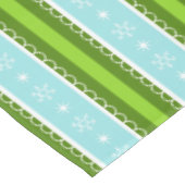 Kerstmis Sneeuwvlokken Blauw & Groen Streeppatroon Tafelkleed (Gekanteld)