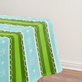 Kerstmis Sneeuwvlokken Blauw & Groen Streeppatroon Tafelkleed (Voorbeeld)
