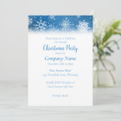 Kerstmis Sneeuwvlokken Blauw Kaart (Staand voorkant)