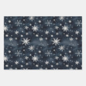 Kerstmis Sneeuwvlokken Blue Sky Inpakpapier Vel (Voorkant 3)