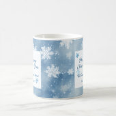 Kerstmis Sneeuwvlokken Blue Sky Koffiemok (Center)