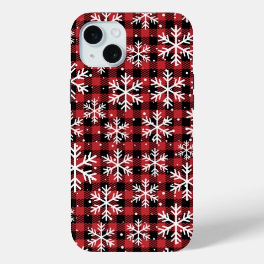 Kerstmis Sneeuwvlokken Buffel Plaid Patroon Case-Mate iPhone Case (Achterkant)