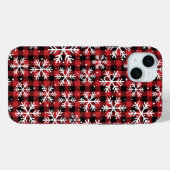 Kerstmis Sneeuwvlokken Buffel Plaid Patroon Case-Mate iPhone Case (Achterkant (horizontaal))