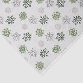 Kerstmis Sneeuwvlokken Groen Goud Tissuepapier (Detail)
