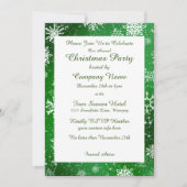 Kerstmis Sneeuwvlokken Groen Kaart (Voorkant)