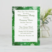 Kerstmis Sneeuwvlokken Groen Kaart (Staand voorkant)