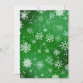 Kerstmis Sneeuwvlokken Groen Kaart (Achterkant)
