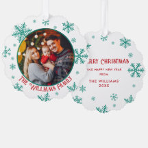 Kerstmis Sneeuwvlokken Groen Rood Foto