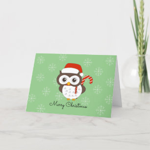 Kerstmis Sneeuwvlokken Kerstcadeau van Meneer Uil Feestdagen Kaart