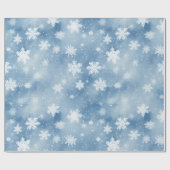 Kerstmis Sneeuwvlokken Lichtblauwe hemel Cadeaupapier (Vlak)