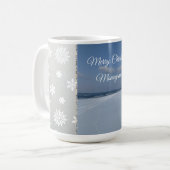 Kerstmis Sneeuwvlokken Monogram Mok (Voorkant links)