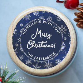 Kerstmis Sneeuwvlokken op Gradient Blue Ronde Sticker