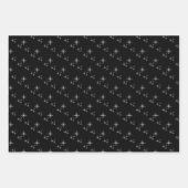 Kerstmis Sneeuwvlokken Patroon Zwart Wit Eenvoudig Inpakpapier Vel (Voorkant 3)