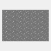 Kerstmis Sneeuwvlokken Patroon Zwart Wit Eenvoudig Inpakpapier Vel (Voorkant 2)