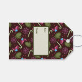 Kerstmis, sneeuwvlokken, peppermint-teken cadeaulabel (Voorkant (Horizontaal))