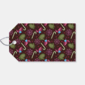 Kerstmis, sneeuwvlokken, peppermint-teken cadeaulabel (Achterkant Horizontaal)