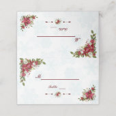 Kerstmis Sneeuwvlokken Poinsettia Bruiloft Tafelnu Plaatskaartje