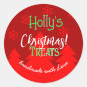 Kerstmis sneeuwvlokken rode label (Voorkant)