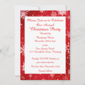 Kerstmis Sneeuwvlokken Rood Kaart (Voorkant)