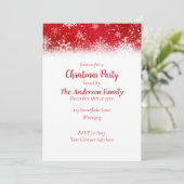 Kerstmis Sneeuwvlokken Rood Kaart (Staand voorkant)