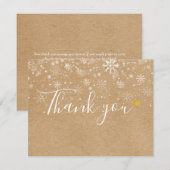Kerstmis Sneeuwvlokken Rustieke Kraft Script Busin Bedankkaart (Voorkant / Achterkant)