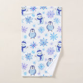 Kerstmis Sneeuwvlokken, sneeuwpoppen en pinguïns Bad Handdoek (Handdoek)
