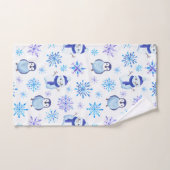 Kerstmis Sneeuwvlokken, sneeuwpoppen en pinguïns Bad Handdoek (Handdoek)