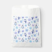 Kerstmis Sneeuwvlokken, sneeuwpoppen en pinguïns Bedankzakje (Voorkant)