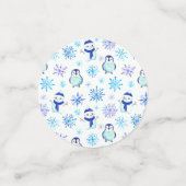 Kerstmis Sneeuwvlokken, sneeuwpoppen en pinguïns Confetti (Kleine voorkant)