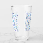 Kerstmis Sneeuwvlokken, sneeuwpoppen en pinguïns Glas (Rechts)