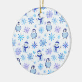 Kerstmis Sneeuwvlokken, sneeuwpoppen en pinguïns Keramisch Ornament (Links)