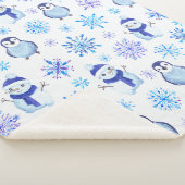 Kerstmis Sneeuwvlokken, sneeuwpoppen en pinguïns Sherpa Deken (3/4)