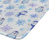 Kerstmis Sneeuwvlokken, sneeuwpoppen en pinguïns Snijplank (Hoek)