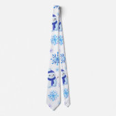 Kerstmis Sneeuwvlokken, sneeuwpoppen en pinguïns Stropdas (Voorkant)